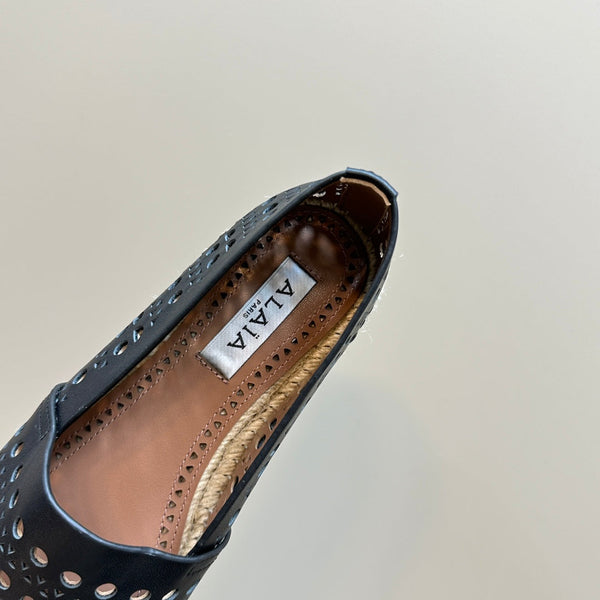 Alaila Vienne Espadrilles In Black Cowhide 946262