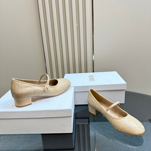 CD Ballet Pump Beige Soft Cowhide