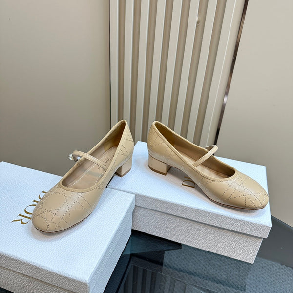 CD Ballet Pump Beige Soft Cowhide