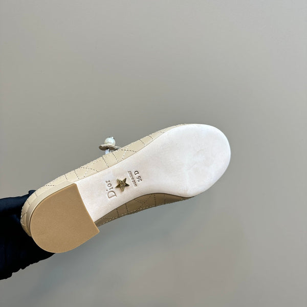 CD Ballet Pump Beige Soft Cowhide