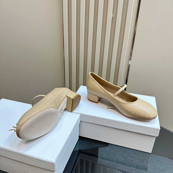 CD Ballet Pump Beige Soft Cowhide