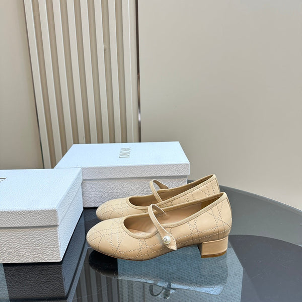 CD Ballet Pump Beige Soft Cowhide