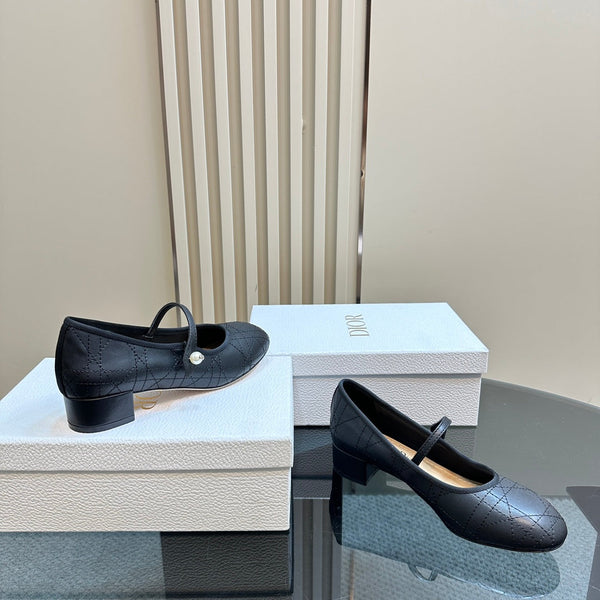 CD Ballet Pump Black Soft Cowhide