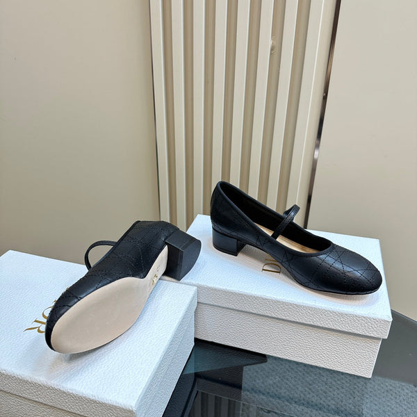 CD Ballet Pump Black Soft Cowhide