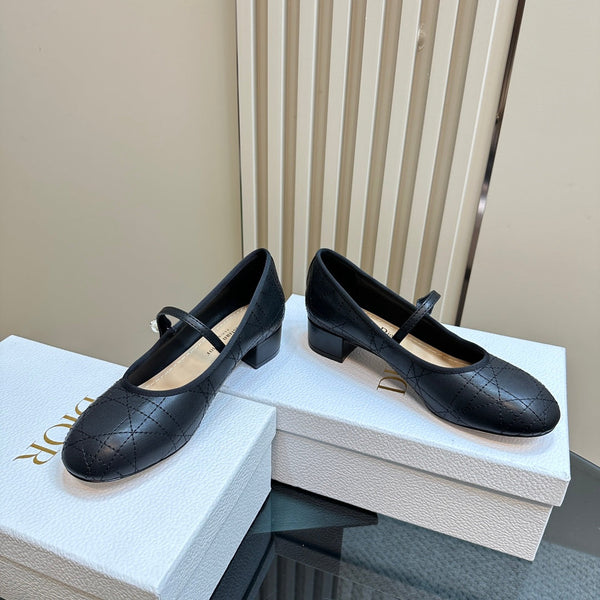 CD Ballet Pump Black Soft Cowhide