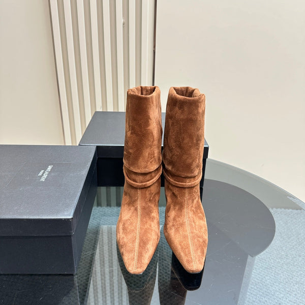 STIVALETTI NIKI IN CAMOSCIO MARRONE CENERE