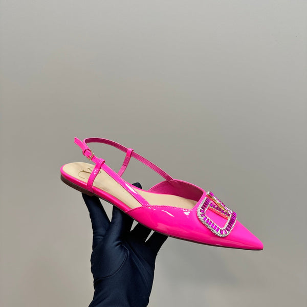 Vlogo Glow Slingback in pelle nappa laminata rosa intenso mix beige 999032