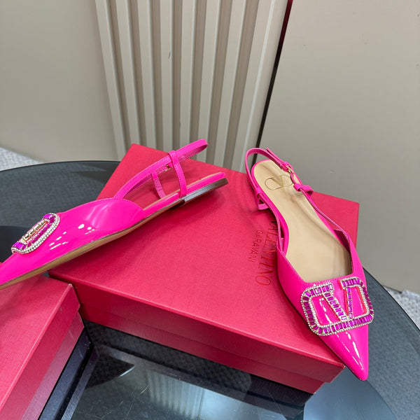 Vlogo Glow Slingback in pelle nappa laminata rosa intenso mix beige 999032