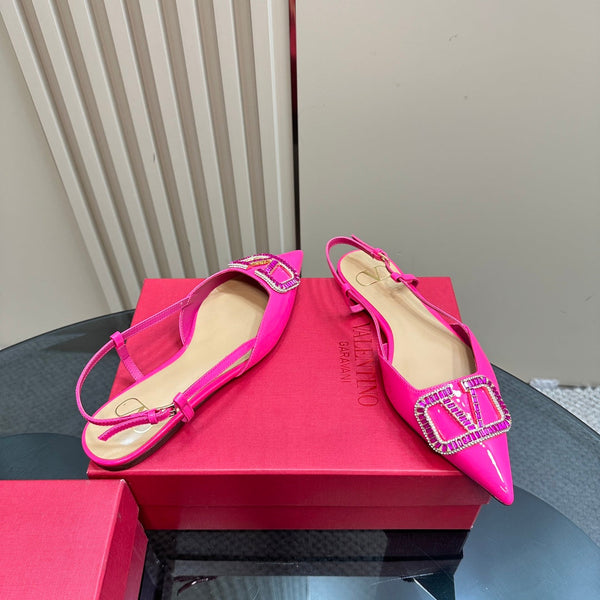 Vlogo Glow Slingback in pelle nappa laminata rosa intenso mix beige 999032