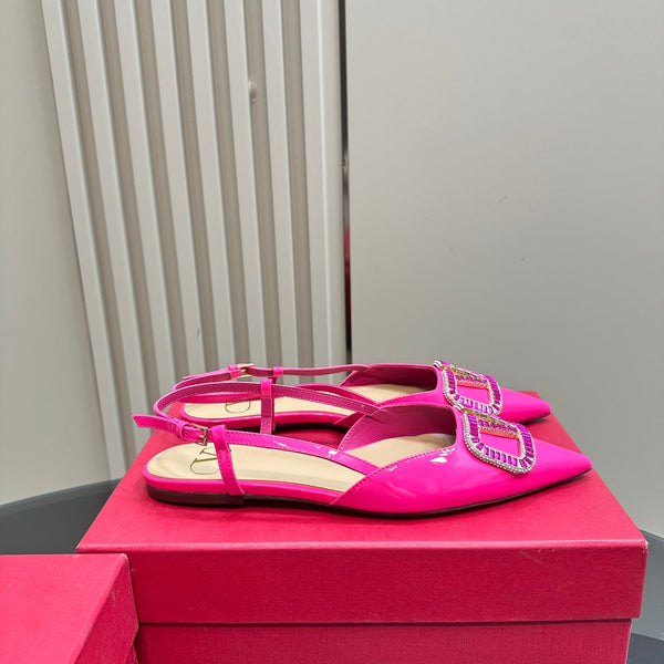 Vlogo Glow Slingback in pelle nappa laminata rosa intenso mix beige 999032