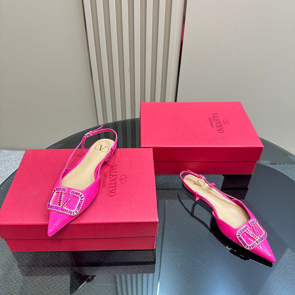 Vlogo Glow Slingback in pelle nappa laminata rosa intenso mix beige 999032