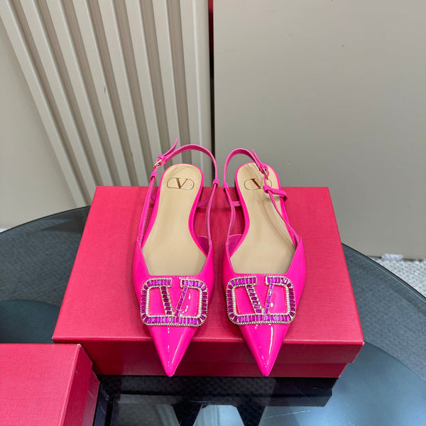 Vlogo Glow Slingback in pelle nappa laminata rosa intenso mix beige 999032