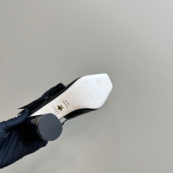 Miss Dior Paris Slingback Pump In Black Glossy Cowhide 998870