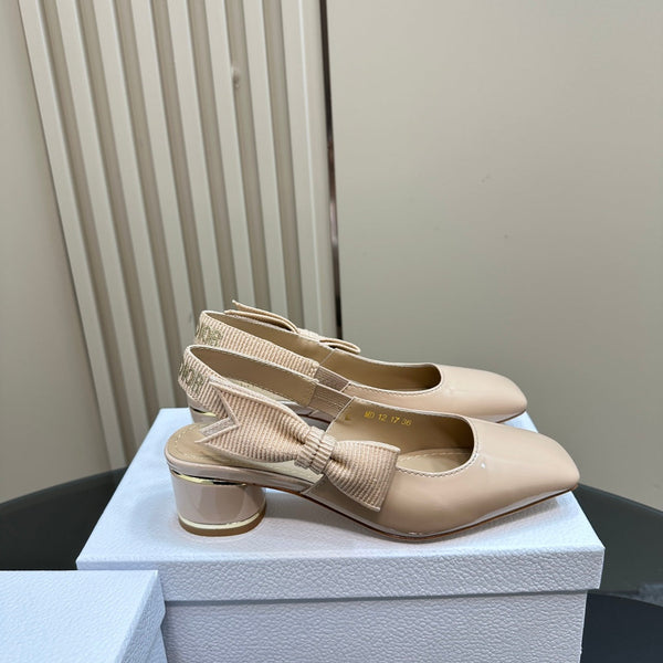 Miss Dior Paris Slingback Pump In Beige Glossy Cowhide 998861