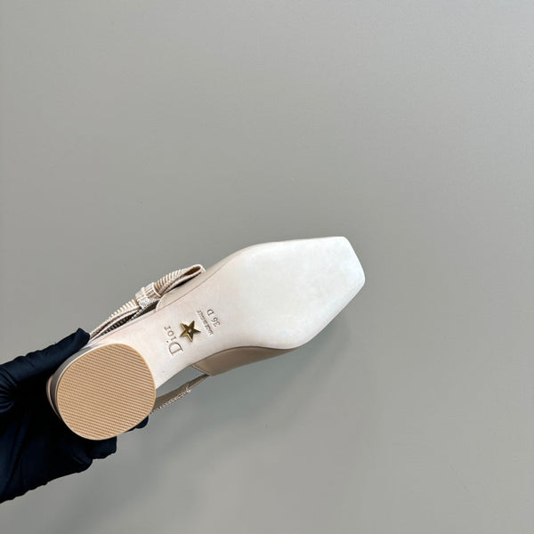 Miss Dior Paris Slingback Pump In Beige Glossy Cowhide 998861