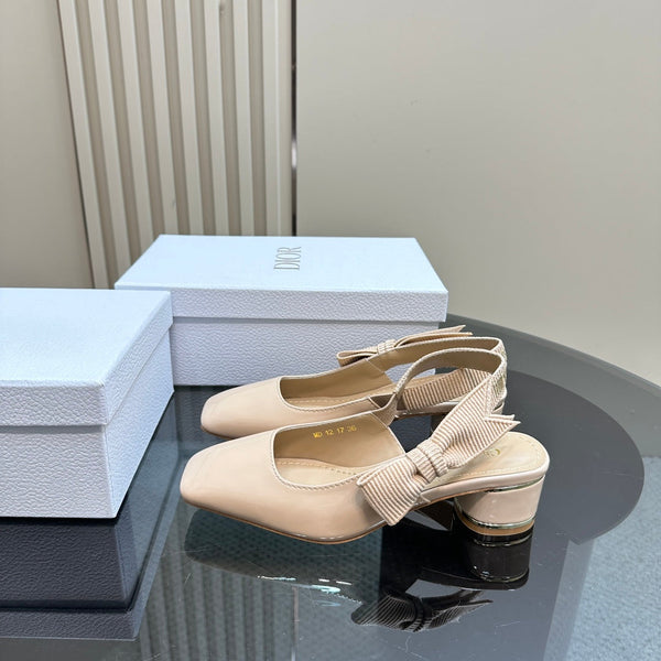 Miss Dior Paris Slingback Pump In Beige Glossy Cowhide 998861