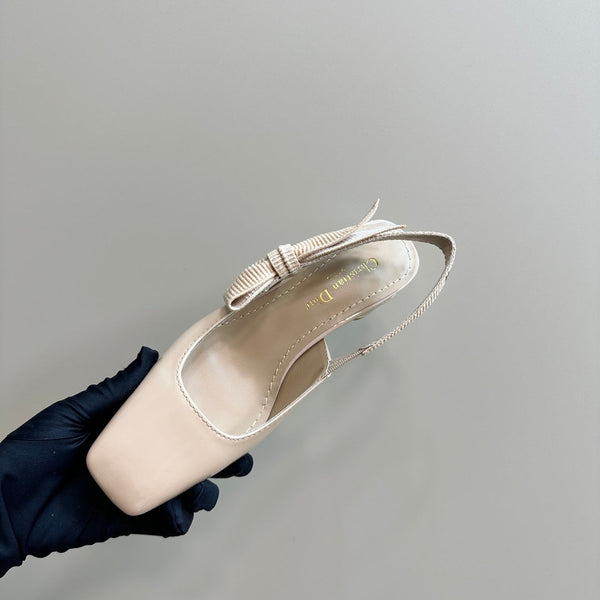 Miss Dior Paris Slingback Pump In Beige Glossy Cowhide 998861
