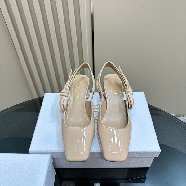 Miss Dior Paris Slingback Pump In Beige Glossy Cowhide 998861