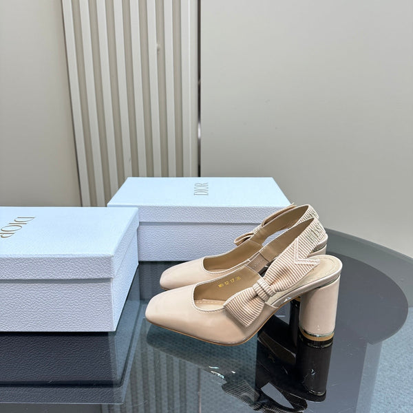 Miss Dior Paris Slingback Pump In Beige Glossy Cowhide 998863