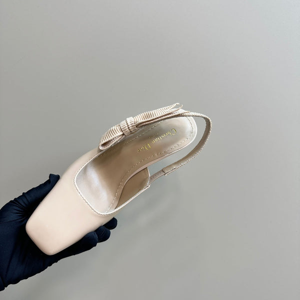 Miss Dior Paris Slingback Pump In Beige Glossy Cowhide 998863