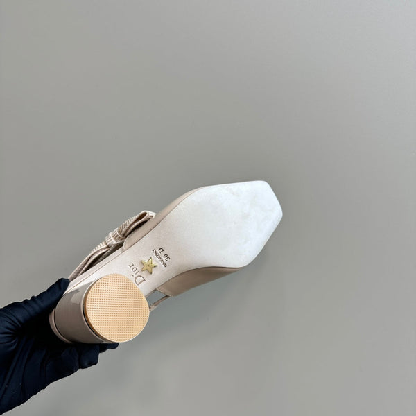 Miss Dior Paris Slingback Pump In Beige Glossy Cowhide 998863