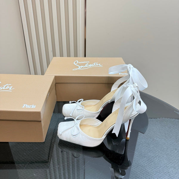 CL 25C Cassia Lace Up 100mm White Silk 215857