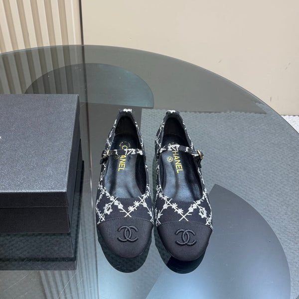 CC 25 Mary Jane Flats Tessuto fantasia nero 239404