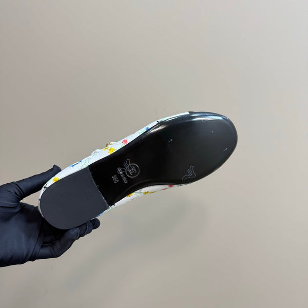 CC 25 Mary Jane Flats White Pattern Fabric 239405