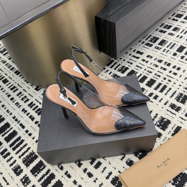 Alaia High Heels Slingbacks Black Sheepskin 299839