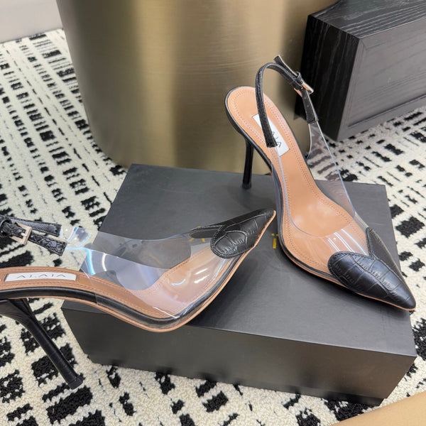 Alaia High Heels Slingbacks Black Sheepskin 299839