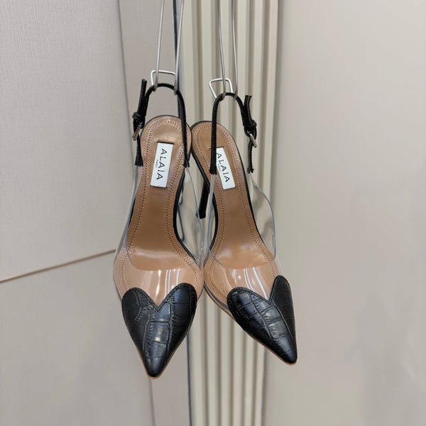 Alaia High Heels Slingbacks Black Sheepskin 299839