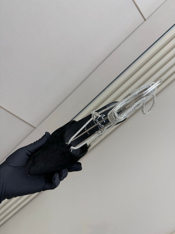 CL Mules Black 8.5cm Original Material 299877