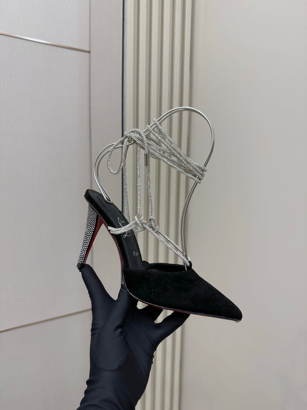 CL Mules Black 8.5cm Original Material 299877