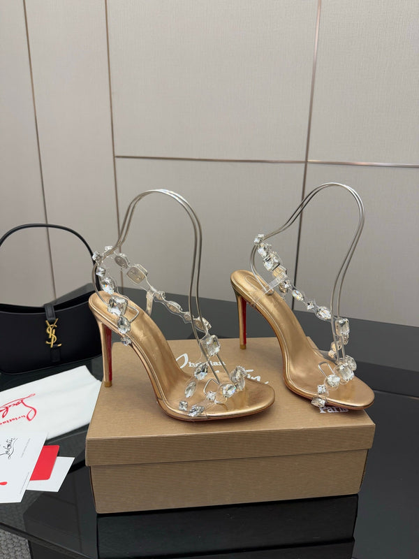 CL Diamond Sandals Gold Original Material 299882
