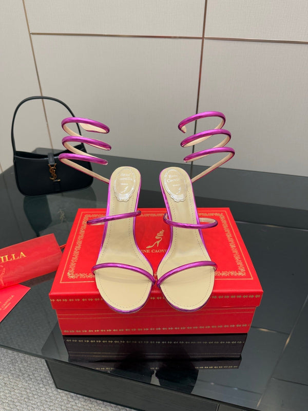RC Sandals 9.5cm Pink Lotus Imported Metal Sheepskin 302595