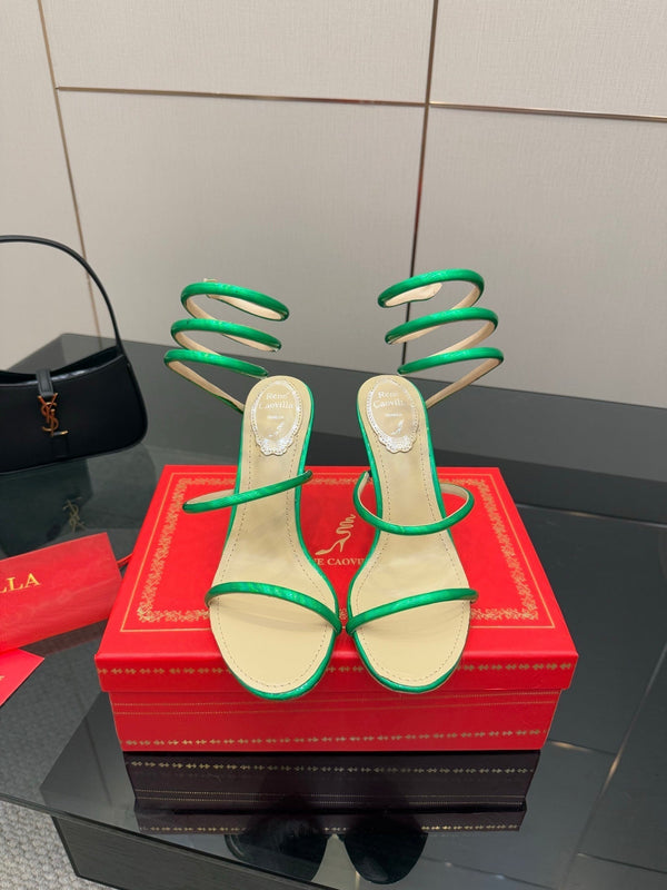 RC Sandals 9.5cm Green Imported Metal Sheepskin 302601