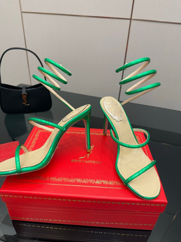 RC Sandals 9.5cm Green Imported Metal Sheepskin 302601