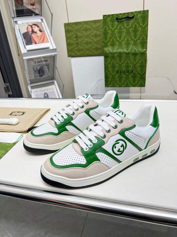 GG Men's MAC80 Sneaker White Green Cowhide 539520