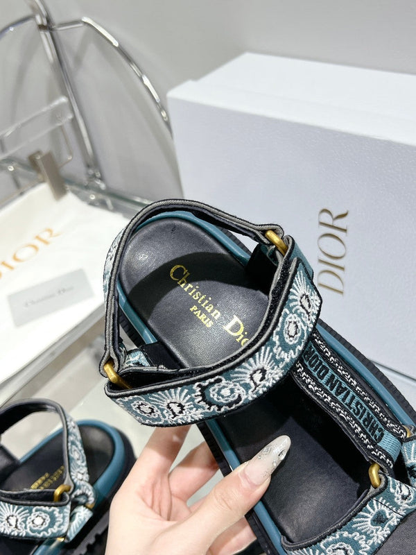 CD D-Wave Sandal In Blue Black Cowhide 100763