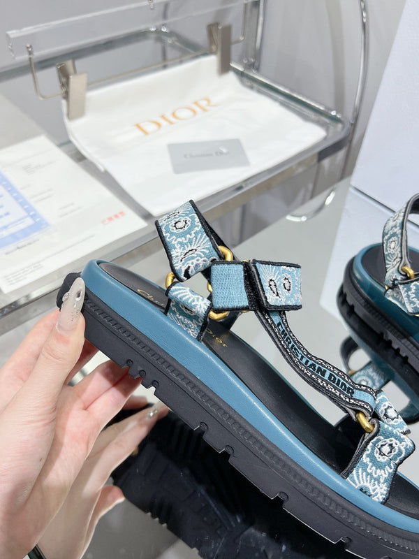 CD D-Wave Sandal In Blue Black Cowhide 100763