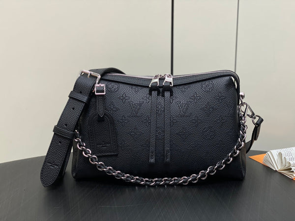 consegnalo a tutti pm 29cm pelle di vitello mahina nera