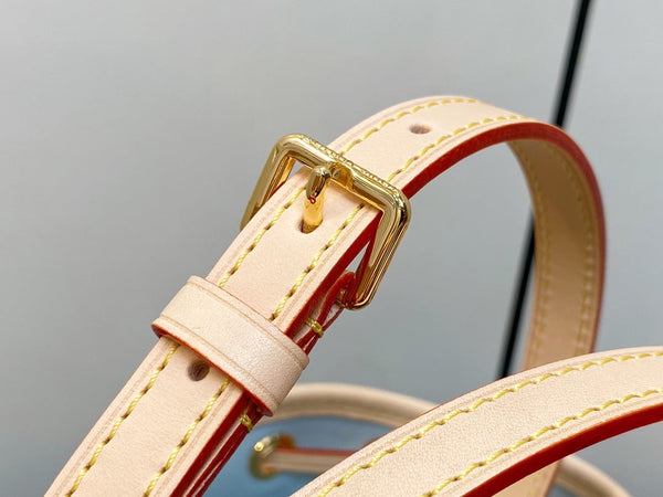 nano noe 13 damier canvas beige calfskin gold hardware