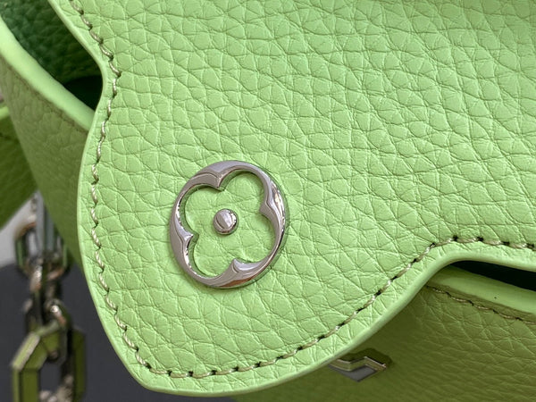 CAPUCINES MINI 21 VERDE TAURILLON TURCHESE ARGENTO HARDWARE