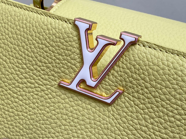 capucines mm 31.5 pelle taurillon gialla hardware dorato