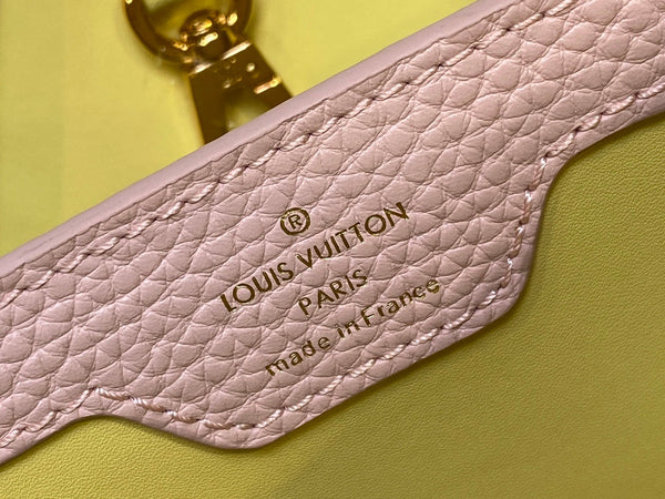 capucines mm 31.5 pelle taurillon gialla hardware dorato