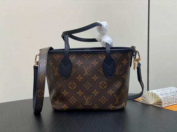 Neverfull 24 Bandoulière Inside Out BB Black Calfskin