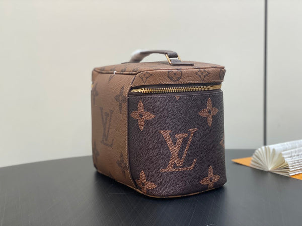 LV Nice BB Bag 24cm Brown Canvas Cowhide 320699