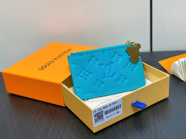 LV x TM ROMY Wallet Blue Gold Leather 329927
