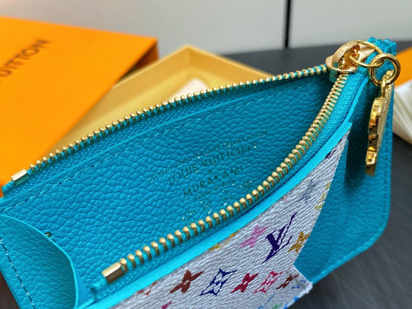 LV x TM ROMY Wallet Blue Gold Leather 329927