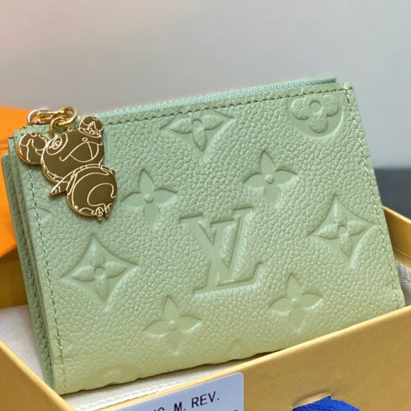 LV x TM Portfolio Lisa Wallet Green Gold Leather 329882